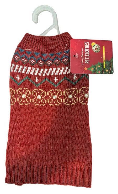 Свитер новогодний для собак красный