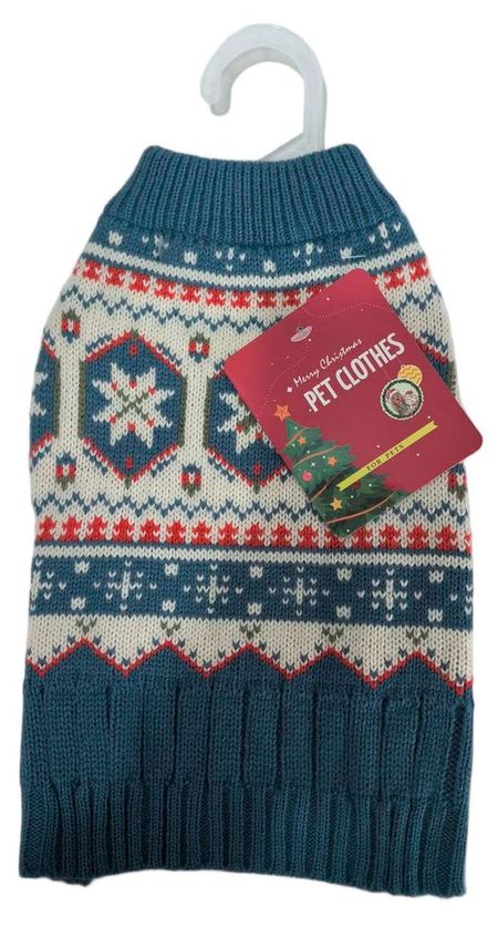 Свитер новогодний для собак синий