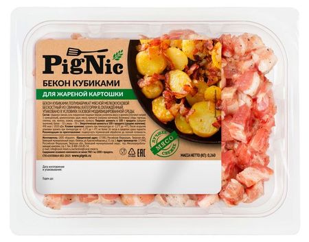 Бекон Pignic кубиками охлажденный, 260 г любимые сказки с кубиками лиса и заяц