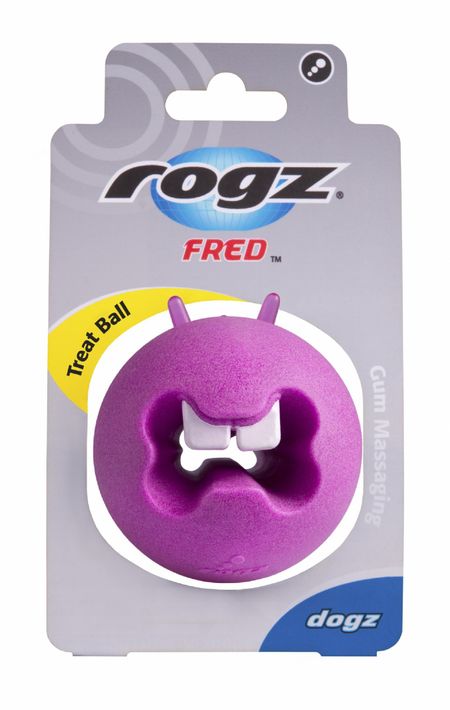 Для дома Rogz Игрушка с отверстиями для лакомств и массажными насечками, средняя, розовая (ЮАР) (50 г)