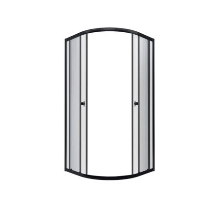 Душевой уголок Triton Альфа-Блэк черный 90х90х185 см четверть круга стекло прозрачное 4 мм (Щ0000054224)