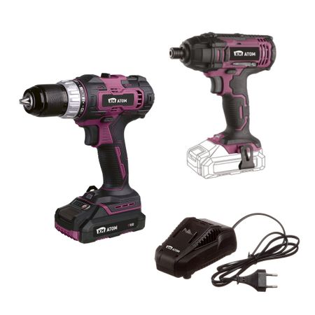 Набор электроинструмента аккумуляторный КМ АТОМ 18 В дрель-шуруповерт CD-181 и винтоверт СIV-182 2 Ач Li-lon с АКБ и ЗУ