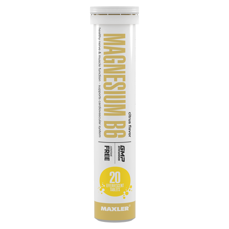 Магний B6 в шипучих таблетках Maxler Magnesium B6 Effervescent, 20 штук - Цитрус