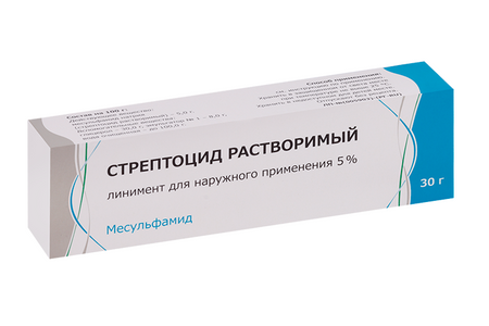 Стрептоцид растворимый 5%, 30 г, линимент для наружного применения
