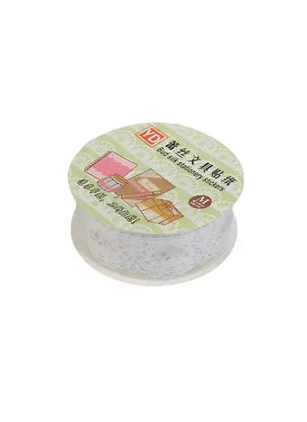 Клейкая лента ажурная, 1.8 см, белая, сердечко, ЛАС-1