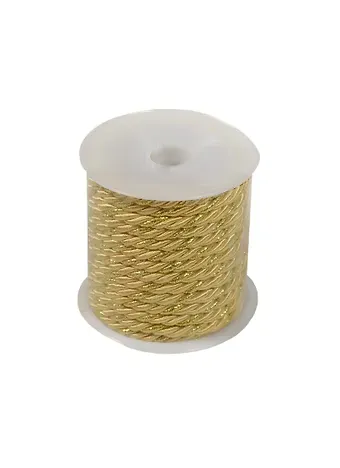 Шнур декоративный на пластиковой бобине 3м золотой