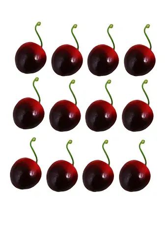 Искусственный декор Вишня в пакете с подвесом , 12шт