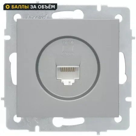 Компьютерная розетка встраиваемая Lezard Vesna без заземления цвет платина розетка компьютерная 1 пост lezard leto графит