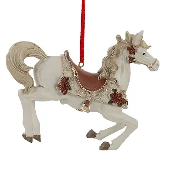 Фигурка декоративная подвесная Лошадка красная (12х4х9) (821629)