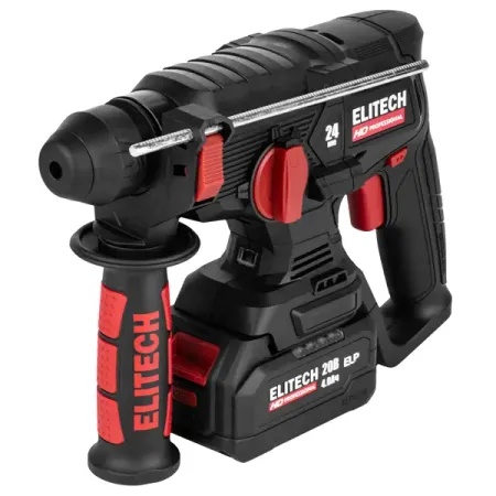 Перфоратор аккумуляторный бесщеточный SDS-plus Elitech HD CRH2024BL, 20 В Li-Ion 4 Ач, 2.5 Дж