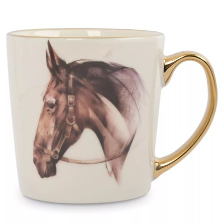 Кружка Anna Lafarg голова лошади 500 мл бело-золотая