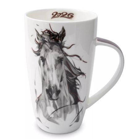 Кружка Anna Lafarg конь 600 мл черно-белая