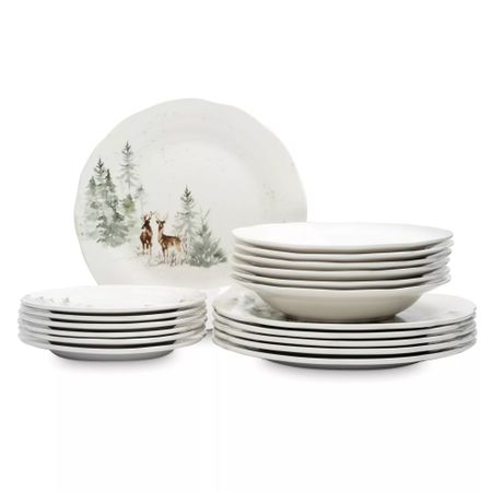 Сервиз обеденный Anna Lafarg олени в лесу 6 персон 18 предметов