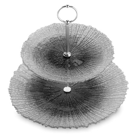 Этажерка для пирожных Anna Lafarg avila 2 яруса серая 21х28/26 см