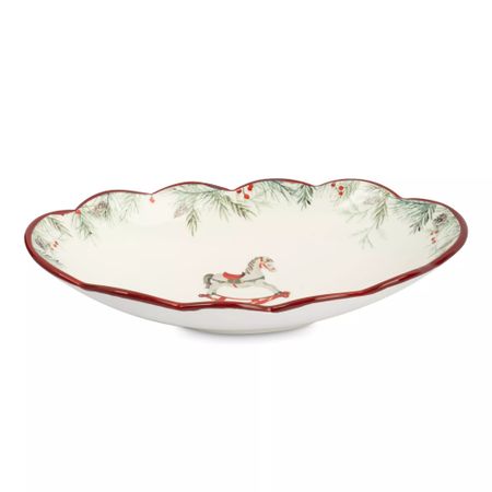 Блюдо овальное Anna Lafarg лошадка 31х18 см красное