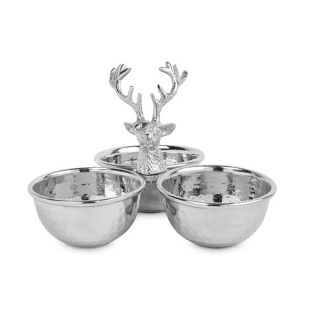 Менажница с ручкой Anna Lafarg олень maral grey металл 23х17 см