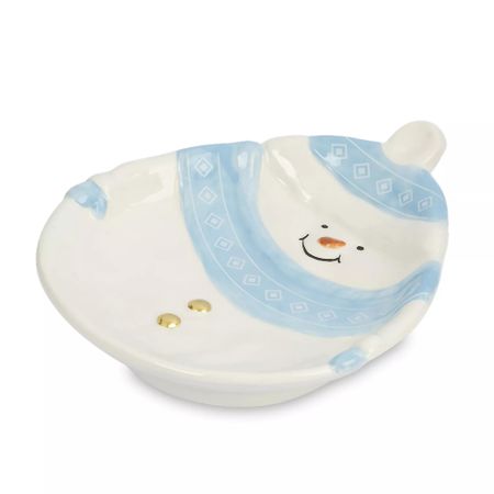 Блюдо Anna Lafarg снеговик 18x22x4 см бело-голубое