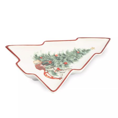 Блюдо Anna Lafarg лошадка у елки 30х27 см красное