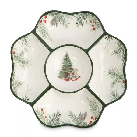 Менажница Anna Lafarg лошадка у елки 25х4 см зеленая 5 отделений