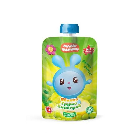 Пюре Малышарики яблоко, груша, виноград 85 г