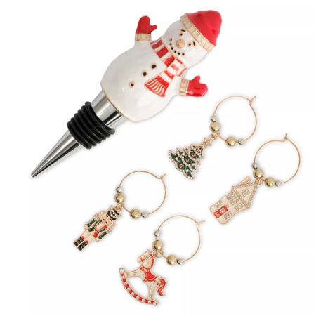 Набор Anna Lafarg пробка для бутылки+подвесками снеговик 5 предметов