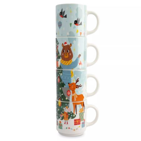 Набор кружек Anna Lafarg животные украшение на елку 4 шт. 350 мл холст с красками по номерам малыши животные белый котёнок 20 х 20 см