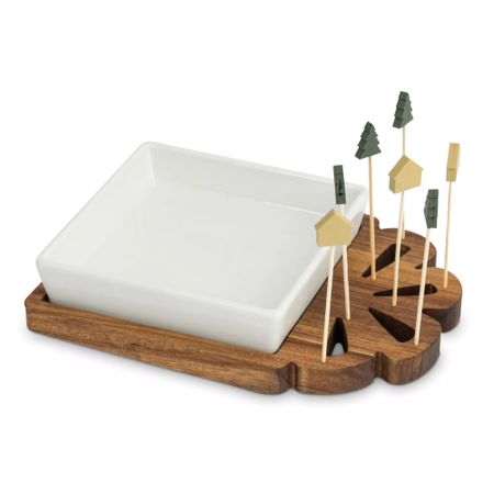 Набор для закусок Anna Lafarg со шпажками подарок 2 предмета на подставке со шпажками
