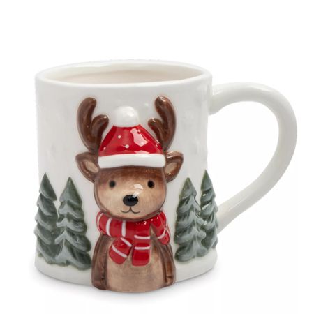 Кружка Anna Lafarg олень в шапке и шарфе 400 мл
