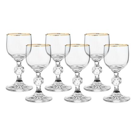 Набор рюмок для водки Crystalite Bohemia Sterna отводка золото 50 мл 6 шт