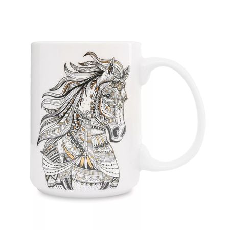 Кружка Anna Lafarg лошадь wild 500 мл белая