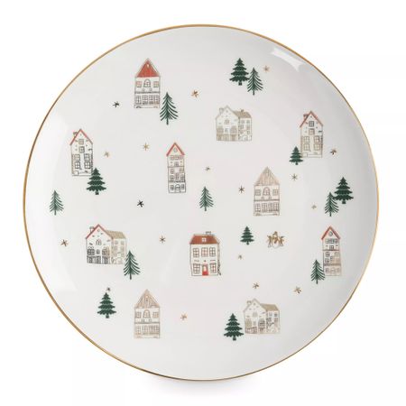 Тарелка обеденная Anna Lafarg домики и ели 26,5 см