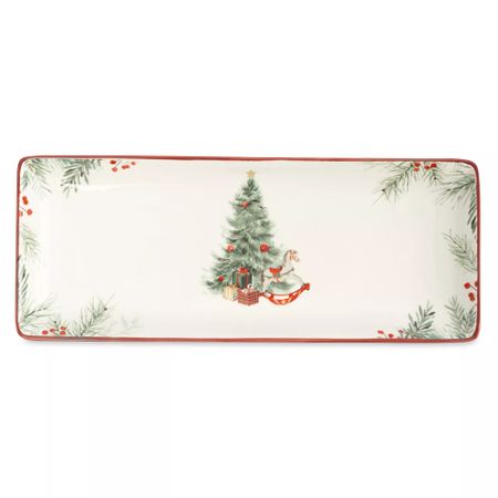 Блюдо прямоугольное Anna Lafarg Лошадка у елки 34х13 см