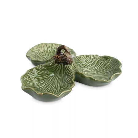 Менажница с декором Anna Lafarg шишки на ветке 23х9 см зеленая