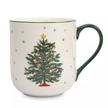 Кружка Anna Lafarg нарядная елка 450 мл бело-зеленая