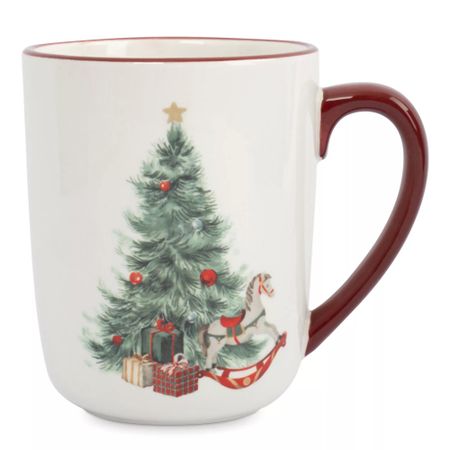 Кружка Anna Lafarg лошадка у елки 540 мл красная