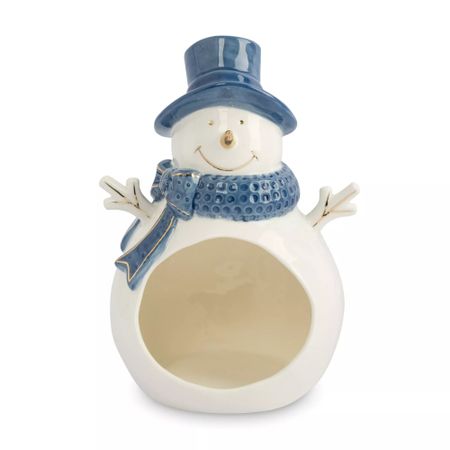 Конфетница Anna Lafarg 22х15 см бело-голубая снеговик