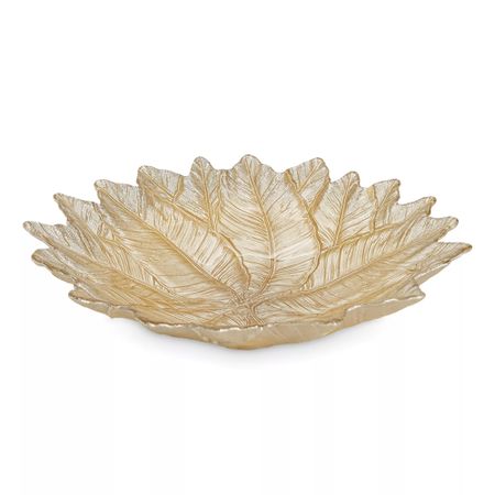 Ваза для фруктов Anna Lafarg золотистые листья 31х7 см