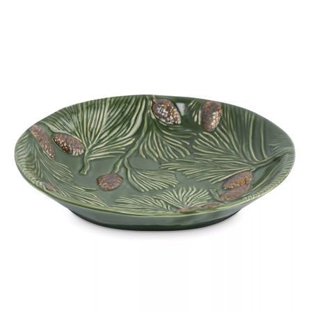 Блюдо глубокое Anna Lafarg шишки на ветке 26х5 см зеленое