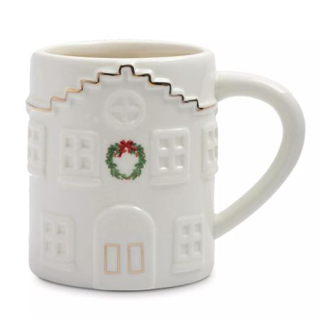 Кружка Anna Lafarg дом с венком 580 мл бело-золотистое