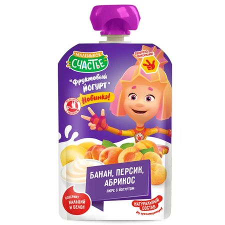 Пюре Фиксики банан, абрикос, персик, йогурт 85 г