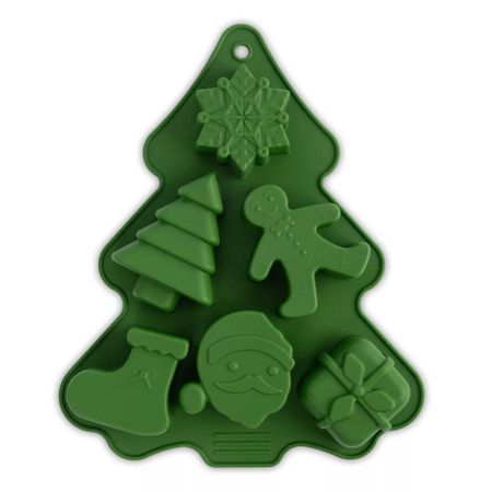 Форма для кексов Anna Lafarg зеленая елка 23х18х2,5 см