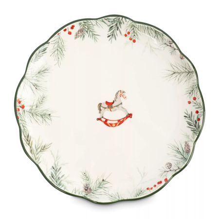 Тарелка обеденная Anna Lafarg лошадка 24см зеленая