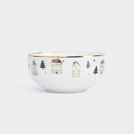 Пиала Anna Lafarg домики и ели 14x7 см