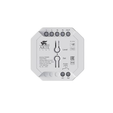 Диммер для светодиодной ленты Arte Lamp Triac 220 В 300 Вт IP20 (A80D-01CH-RF) роксанна мак гайр установление каналов связи развитие интуиции и воспримчивости