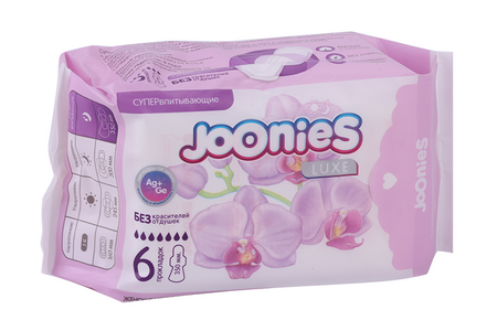 Прокладки Joonies Luxe однораз супервпитывающие жен, 6 шт