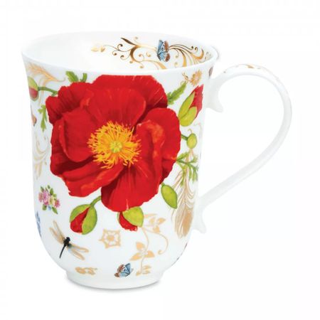 Кружка Dunoon Мак винтаж Braemar, костяной фарфор 330 мл