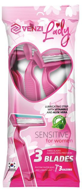 Бритвенные станки для женщин Venzi S3, 3 шт