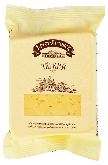 Сыр полутвердый легкий Брест-Литовск 35% БЗМЖ Беларусь, 210 г