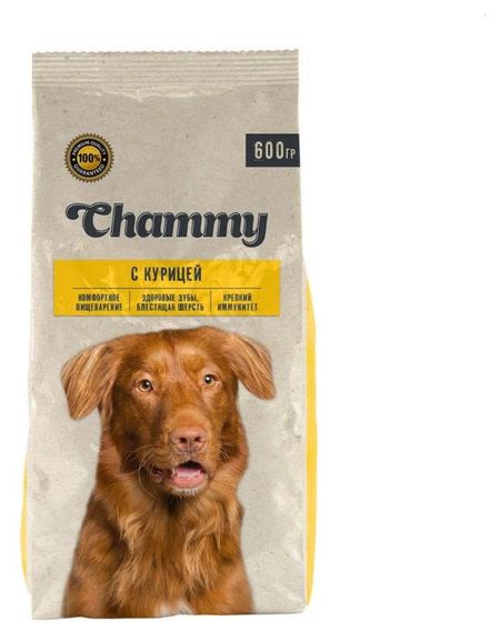 Сухой корм для собак мелких пород Chammy с курицей, 600 г п в кокарев пособие по воспитанию и дрессировке собак