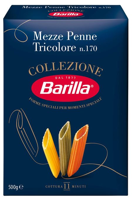 Макаронные изделия Barilla Мецце Penne Tricolore перья Италия, 500 г